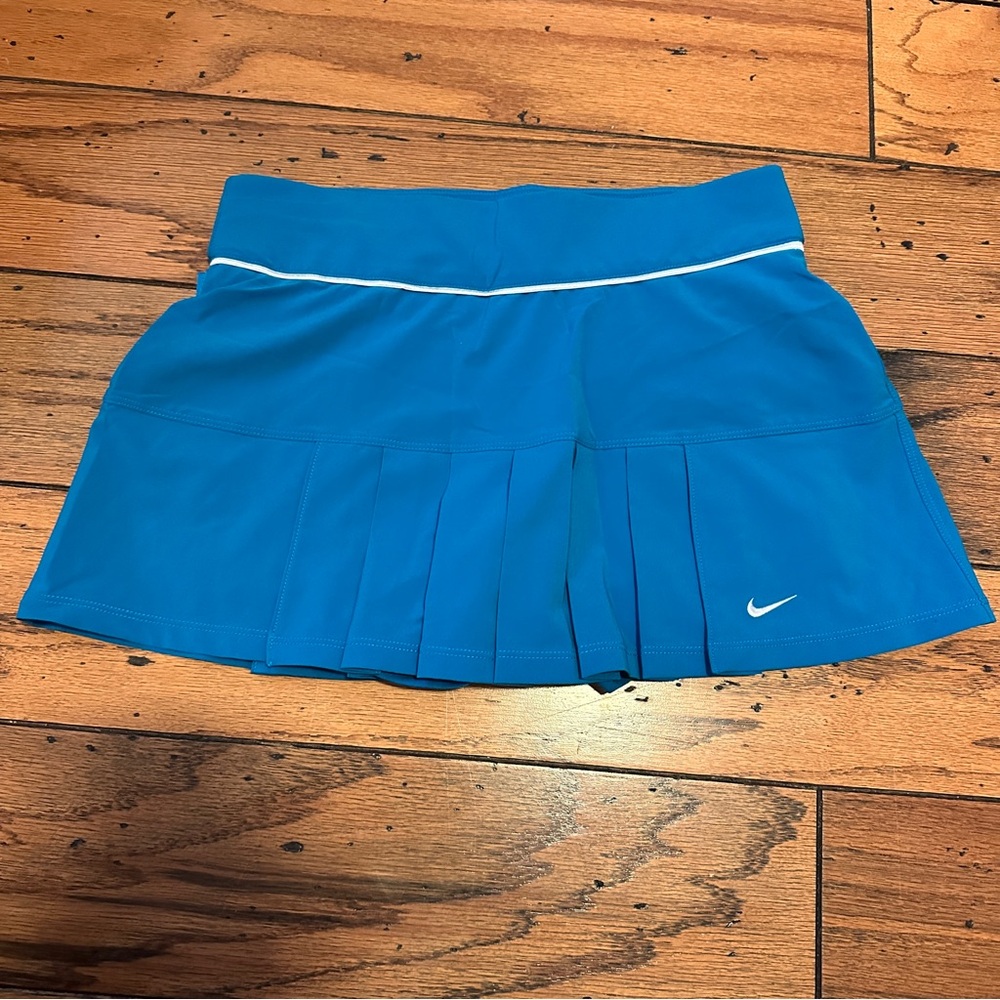 Nike Bright Blue Pleated Athletic Skirt with White Piping